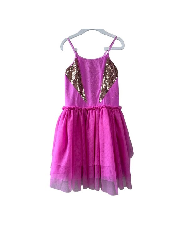 Cotton On Kids Other - COTTON ON Kids Superhero Dress Girls 7 Pink Tulle Gold Sequin Costume Party Dres